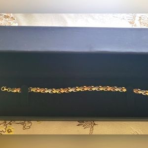 10k tricolor gold X bracelet